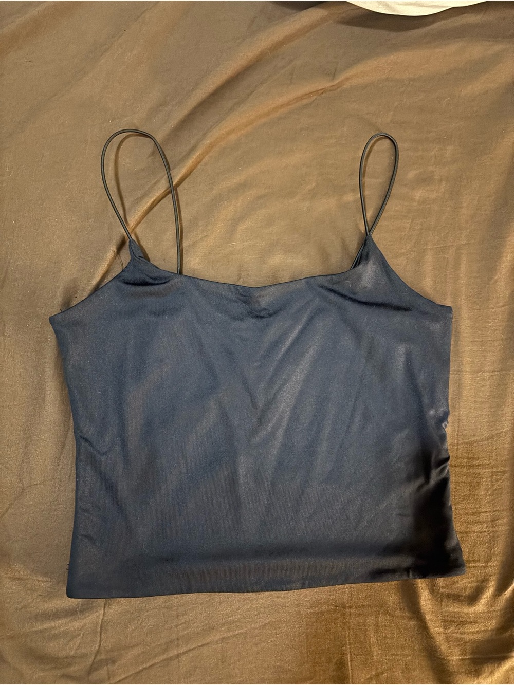 Satin Slip Cami Tank Top - Navy
